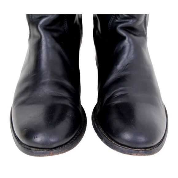 VTG FRYE BLACK GENUINE LEATHER PULL UP EQUESTRIAN RIDING BOOTS SHOES SIZE 7B - Picture 6 of 12